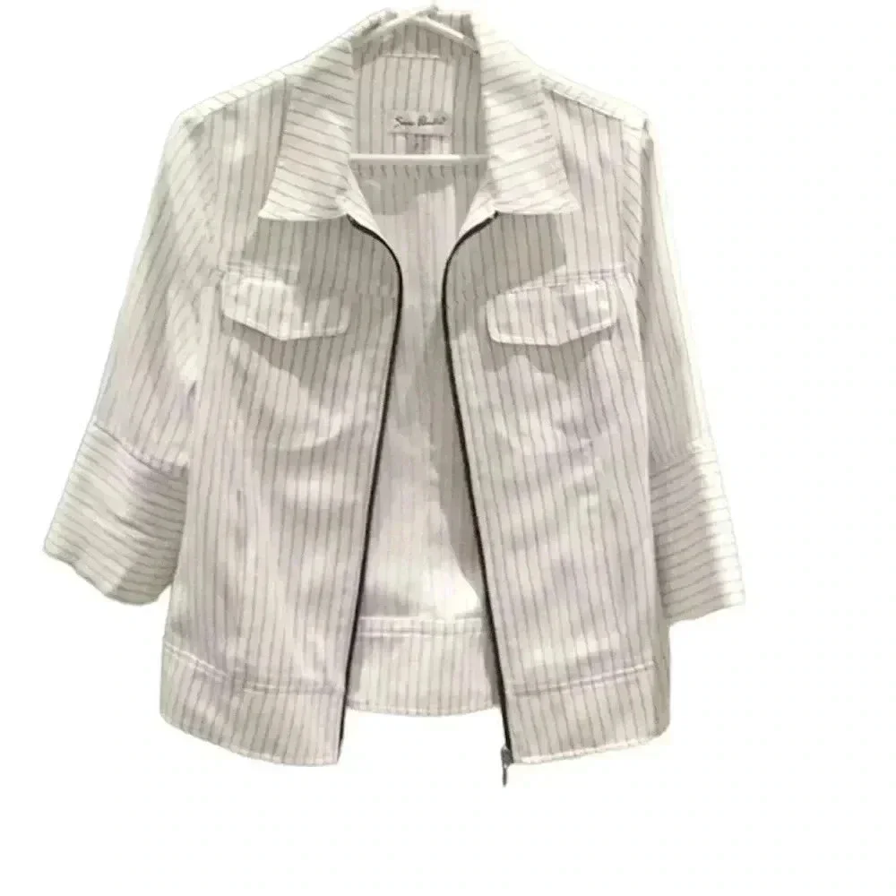 Sao Paulo skirt blazer set sz 10 white black womans maxi skirt 3/4 length sleeve - Picture 2 of 4